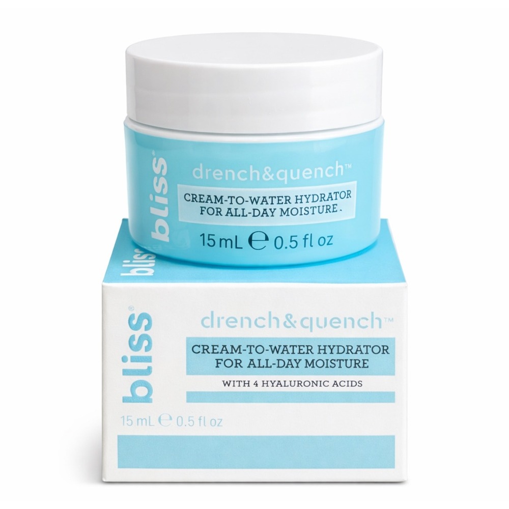 Bliss Drench & Quench Cream-to-Water Hydrator 15mL Travel Size Moisturizer NEW